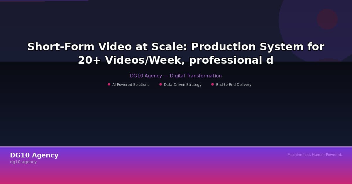 Short-Form Video at Scale: Production System for 20+ Videos/Week